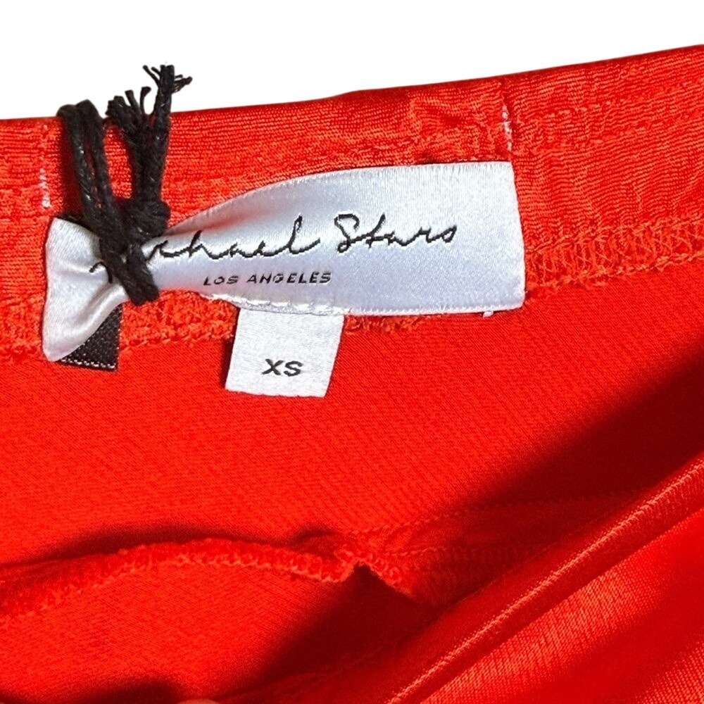 Michael Stars Desi Asymmetrical Satin Skirt RED  XS NEW Retail $178 - Picture 6 of 11